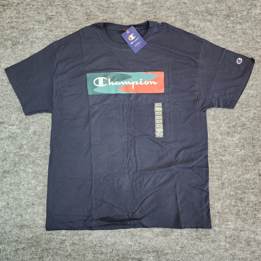 Champion Mens T-Shirt‎ Crew Neck Blue Short Sleeve GT23H